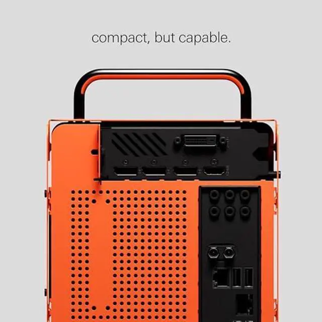 Alt view image 2 of 5 - Teenage Engineering Computer-1 Mini-ITX Computer Case with Powder Coated Aluminum, Chrome Metal Handles, and Dual-Slot GPU, Do It Yourself, Small Form Factor PC Case Compatible with SFX Power Supply