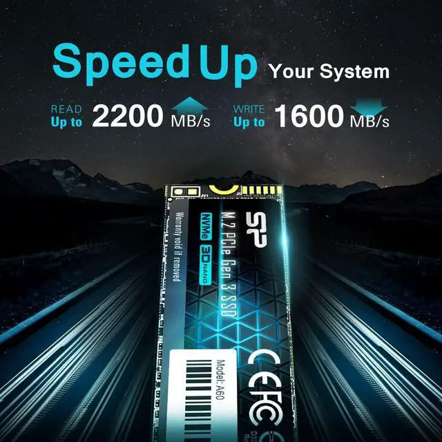 Alt view image 2 of 5 - Silicon Power 2TB NVMe M.2 PCIe Gen3x4 2280 SSD Solid State Drive (SP002TBP34A60M28)