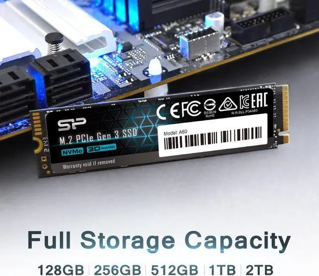 Alt view image 4 of 5 - Silicon Power 2TB NVMe M.2 PCIe Gen3x4 2280 SSD Solid State Drive (SP002TBP34A60M28)