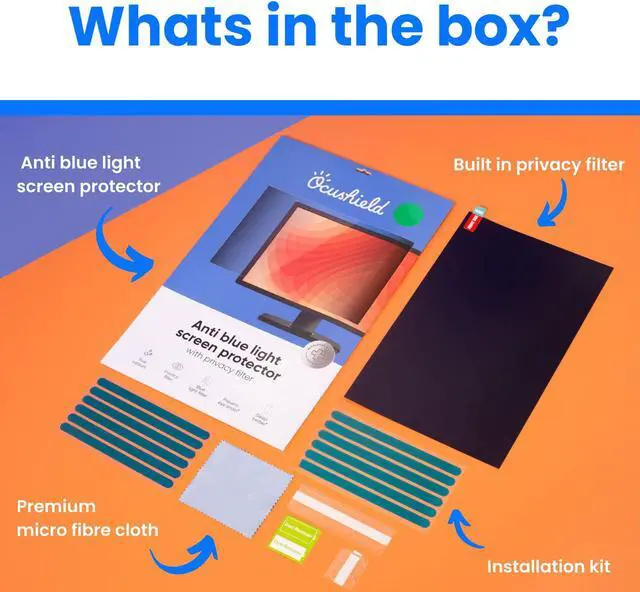 Alt view image 2 of 5 - Ocushield 19 (5:4) Premium Anti Blue Light Screen Protector with Privacy Filter for Laptops and Computer Monitors - Anti-Glare - Easy Install - Anti-Fatigue (377 x 302 mm)