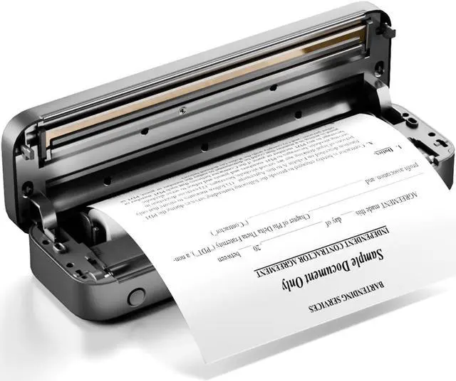 Alt view image 2 of 5 - Portable Printer, Inkless Printer, Portable Printers Wireless for Travel, Small Printer Wireless, Compact Printer with 2 Rolls of 8.5" X 11" Thermal Paper