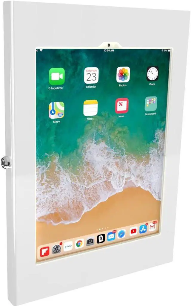 Alt view image 2 of 5 - TABcare Locking Security Metal Case for Apple iPad Pro 12.9" 3/4/5/6 for Kiosk, POS, Store, Show Display (White, iPad Pro 12.9 3/4/5/6)