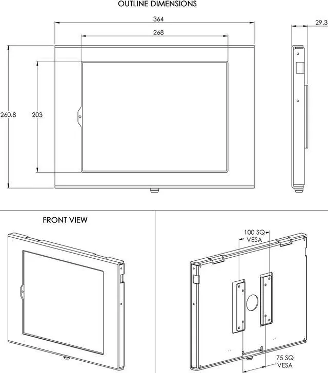 Alt view image 3 of 5 - TABcare Locking Security Metal Case for Apple iPad Pro 12.9" 3/4/5/6 for Kiosk, POS, Store, Show Display (White, iPad Pro 12.9 3/4/5/6)