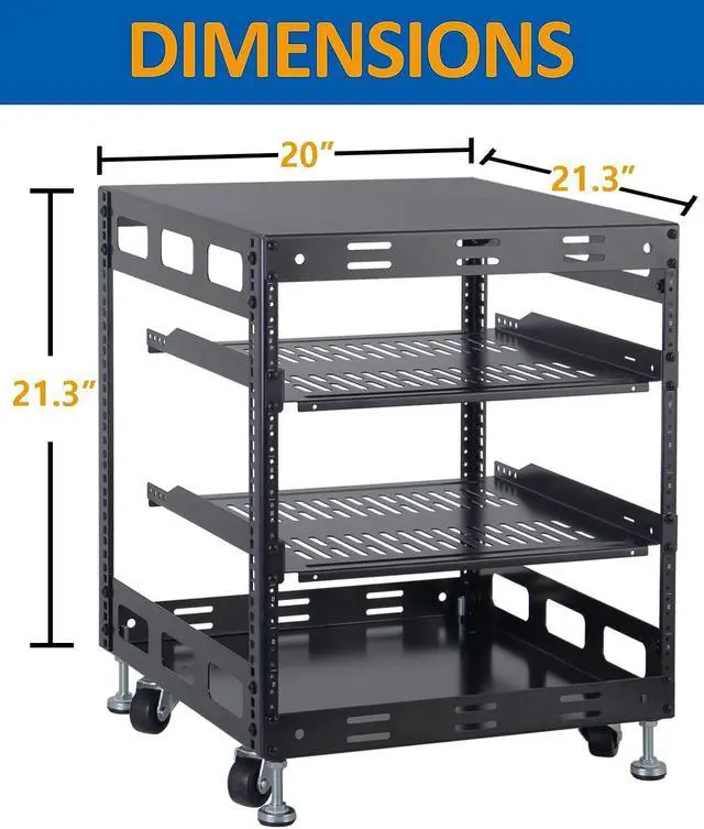 Alt view image 2 of 4 - 10U Open Frame Rack for Servers & AV Gear - Wall Mountable Design