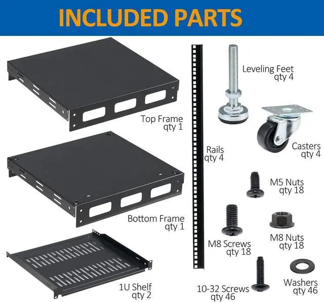 Alt view image 3 of 4 - 10U Open Frame Rack for Servers & AV Gear - Wall Mountable Design