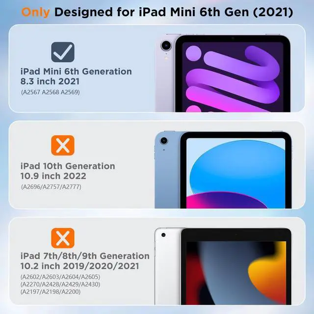 Alt view image 2 of 5 - 2025 Upgrade for iPad Mini 6 Case,[Military Grade Dropproof][IP68 Waterproof] for iPad Mini 6th Generation 8.3 Inch with Screen Protector&Stand&Hand Strap,Full Body Shockproof Case 2021