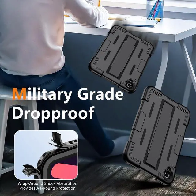 Alt view image 3 of 5 - 2025 Upgrade for iPad Mini 6 Case,[Military Grade Dropproof][IP68 Waterproof] for iPad Mini 6th Generation 8.3 Inch with Screen Protector&Stand&Hand Strap,Full Body Shockproof Case 2021