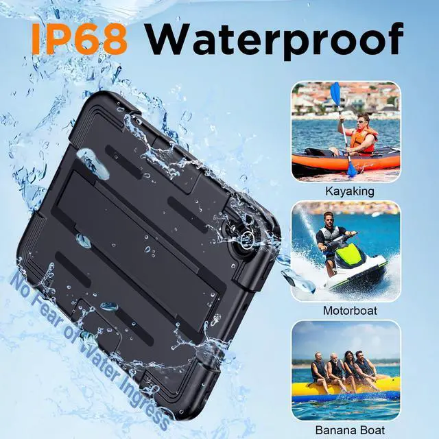 Alt view image 5 of 5 - 2025 Upgrade for iPad Mini 6 Case,[Military Grade Dropproof][IP68 Waterproof] for iPad Mini 6th Generation 8.3 Inch with Screen Protector&Stand&Hand Strap,Full Body Shockproof Case 2021