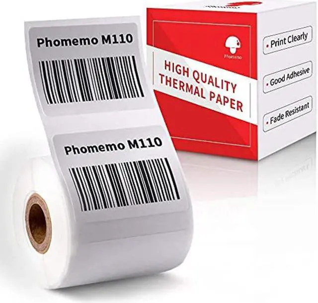 Alt view image 2 of 5 - Phomemo-M110 Barcode Printer with One Box 40x30mm Label, Thermal Bluetooth Label Printer for Labeling, Retail, Barcode, Shipping, Jewelry, Cable, Compatible for Android & iOS System, Pink