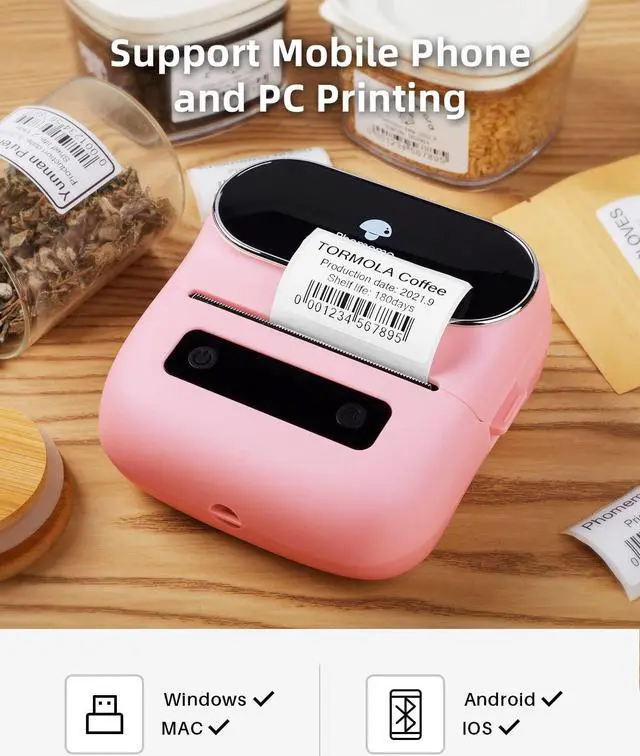 Alt view image 5 of 5 - Phomemo M220 Portable Thermal Label Makers, Wireless Label Printer for Address, Labeling, Mailing, Office Supplies Organizing, Label Maker Machine with Tape, Sticker Printer with 3 Rolls of Labels
