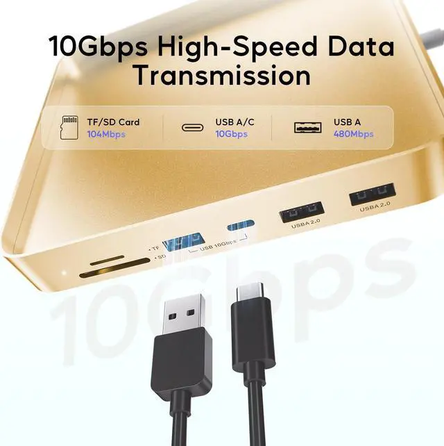 Alt view image 4 of 5 - USB C HUB for iMac 24 inch 2021/2023/2024, PULWTOP USB Hub Adapter iMac Accessories for iMac M1/M3/M4 with USB C 10Gbps 3*USB A SD/TF, Docking Station Support Expand M.2 SSD (Not Included),Yellow