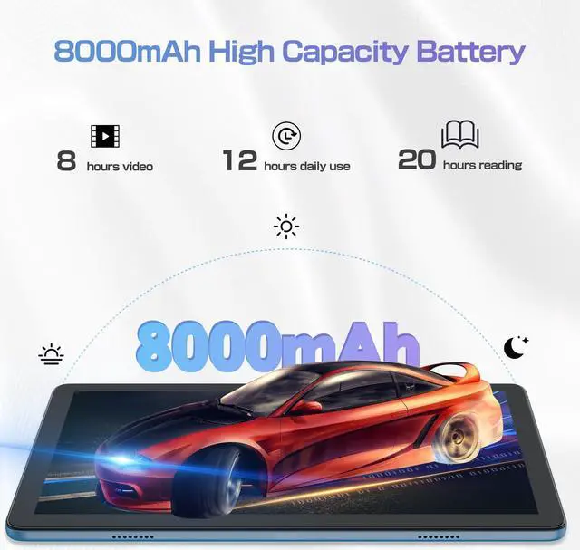 Alt view image 5 of 5 - VOLENTEX 10 Inch Android 13 Tablet & Phone(Make Call), 12GB(6+6 Expand) RAM 128GB ROM, Octa-Core Pad with 4G LTE,5G WiFi, 8000mAh Battery, 5MP+8MP Dual HD Camera, Bluetooth GPS Support Grey