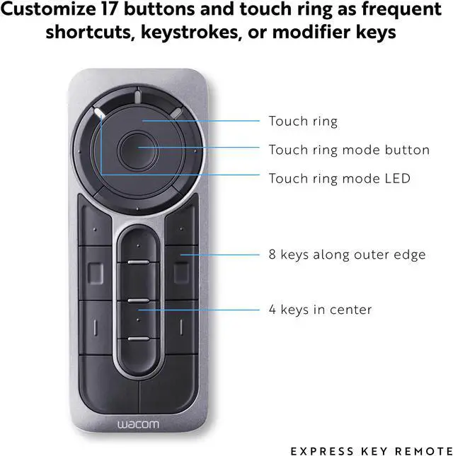 Alt view image 4 of 5 - Wacom Express Key Remote for Cintiq & Intuos Pro (ACK411050)