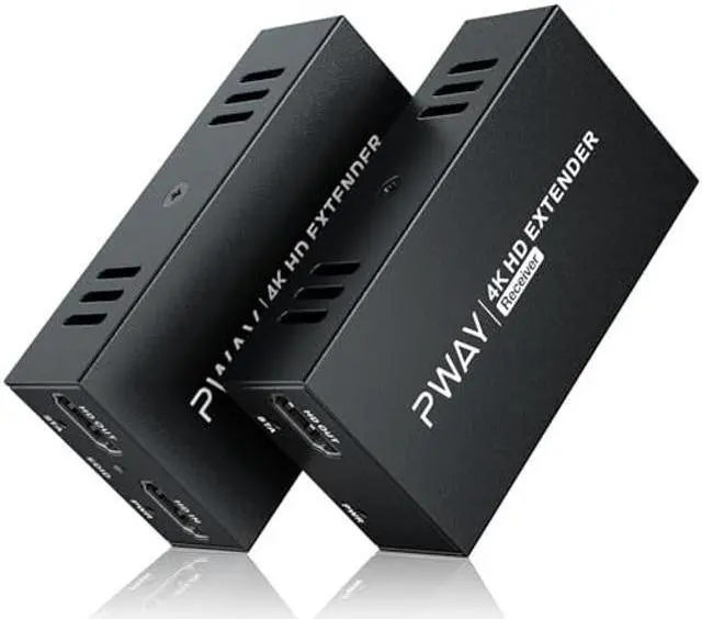 Main image of HDMI Extender 4K@60Hz, HDMI Extender Over Cat5e/6 Ethernet Up to 200FT/60M, Ultra 4K HD Expands Audio and Video, Supports Loop Output, IR, POC/POE, HDCP 2.2/1.4 YUV 44 HDMI2.0 EDID