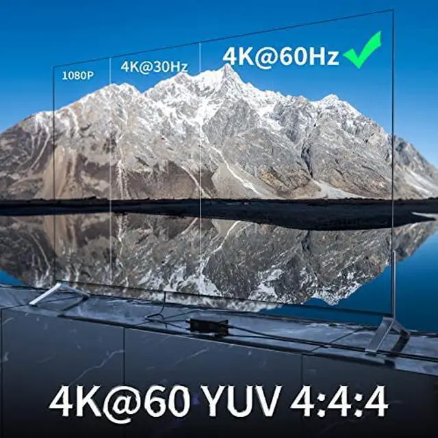Alt view image 2 of 5 - HDMI Extender 4K@60Hz, HDMI Extender Over Cat5e/6 Ethernet Up to 200FT/60M, Ultra 4K HD Expands Audio and Video, Supports Loop Output, IR, POC/POE, HDCP 2.2/1.4 YUV 44 HDMI2.0 EDID