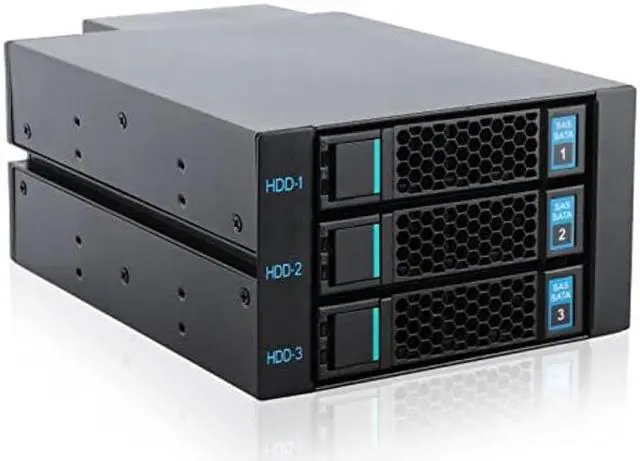 Main image of RackChoice Hard Drive Enclosure Internal, 2 X 5.25 Inch to 3 X 3.5 Inch Hot-Swap SATA/SAS Hard Drive Cage, Up to 12Gbit/S Transfer Rate
