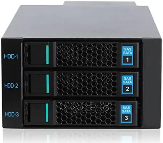 Alt view image 2 of 5 - RackChoice Hard Drive Enclosure Internal, 2 X 5.25 Inch to 3 X 3.5 Inch Hot-Swap SATA/SAS Hard Drive Cage, Up to 12Gbit/S Transfer Rate