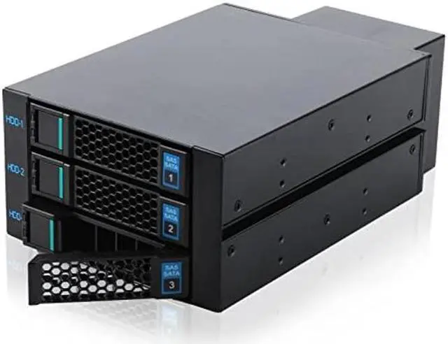 Alt view image 3 of 5 - RackChoice Hard Drive Enclosure Internal, 2 X 5.25 Inch to 3 X 3.5 Inch Hot-Swap SATA/SAS Hard Drive Cage, Up to 12Gbit/S Transfer Rate