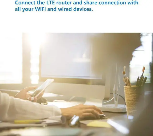 Alt view image 3 of 5 - Wiflyer 4G LTE Router AC1200, WE1326-BKC Dual Band Wireless Router with SIM Card Slot Unlocked, SD Slot, USB 3.0 (Work with T-Mobile AT&T Verizon)