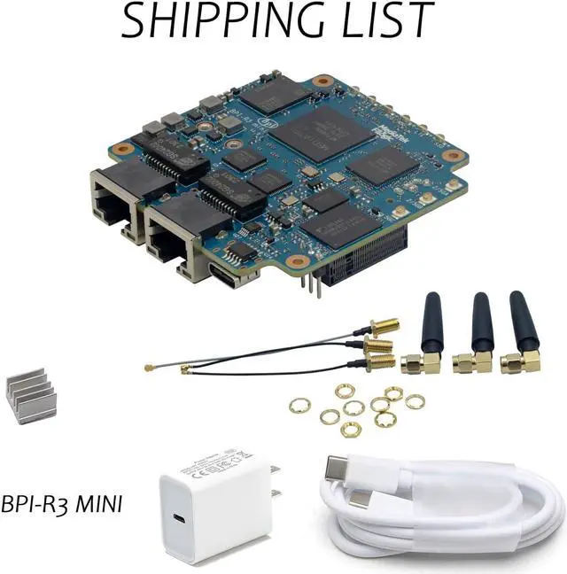Alt view image 2 of 5 - youyeetoo Banana pi R3 Mini Wireless Travel Router Board OpenWRT MediaTek MT7986A 2G DDR RAM 8G eMMC Flash 2X 2.5GbE Port Onboard (Wireless Network for Streaming Media, Games and Other Applications)