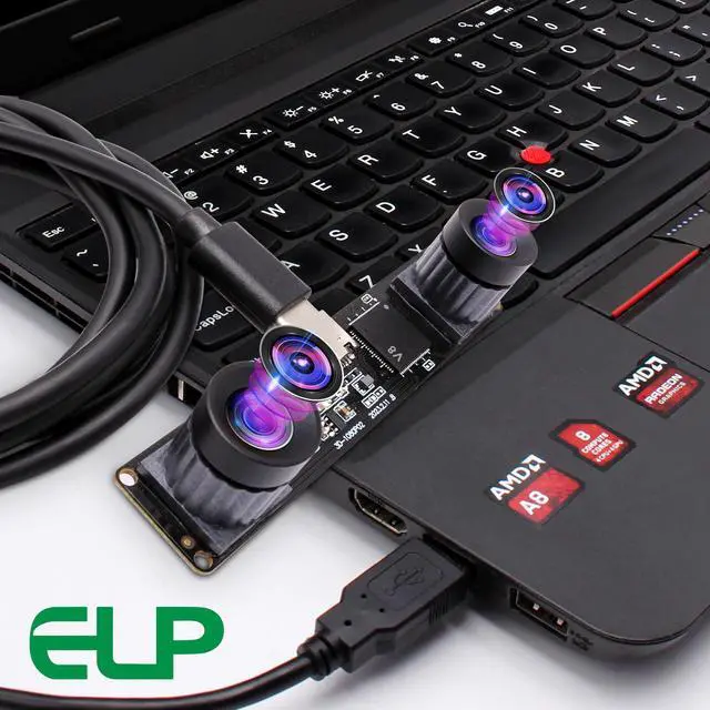 Alt view image 3 of 5 - ELP 4MP Dual Lens USB Webcam - High Speed 1080P 60fps Lightburn Binocular Camera for PC, Computer, Raspberry Pi, Jetson Nano - UVC USB2.0 Laser Engraver Module