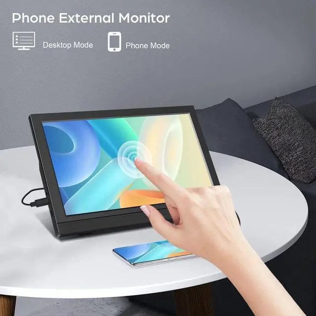 Alt view image 3 of 5 - Lrtzcbi Touchscreen Portable Monitor 11.6 Inch, HDR 1366x768P IPS Screen External Small Monitor with USB C HDMI Port for Laptop/Raspberry Pi/Phone/PC/Xbox/PS3/4
