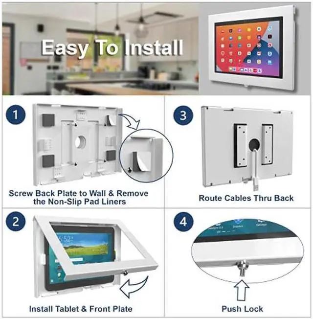 Alt view image 4 of 5 - TABcare Locking Security Metal Case for Apple iPad Air 4 5 10.9" Tablet for Kiosk, POS, Store, Show Display (White, iPad Air 4/5 10.9)