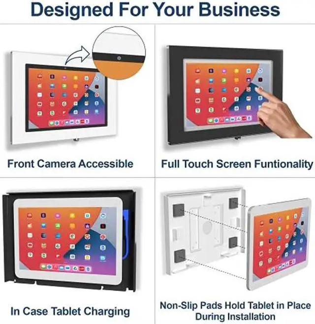 Alt view image 5 of 5 - TABcare Locking Security Metal Case for Apple iPad Air 4 5 10.9" Tablet for Kiosk, POS, Store, Show Display (White, iPad Air 4/5 10.9)