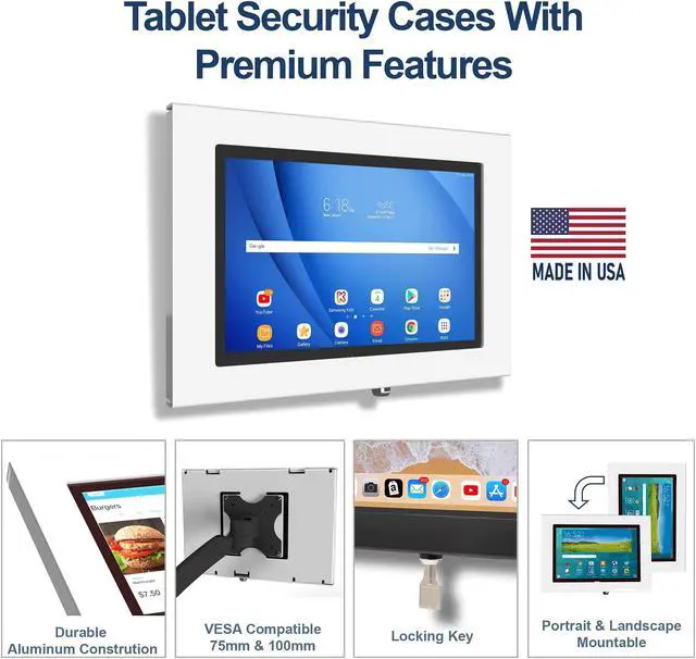 Alt view image 3 of 5 - TABcare Locking Anti-Theft Metal Case for Samsung Galaxy TAB A7 10.4" Tablet for Kiosk, POS, Store, Show Display, Time Clock (TAB A7 10.4, Black)