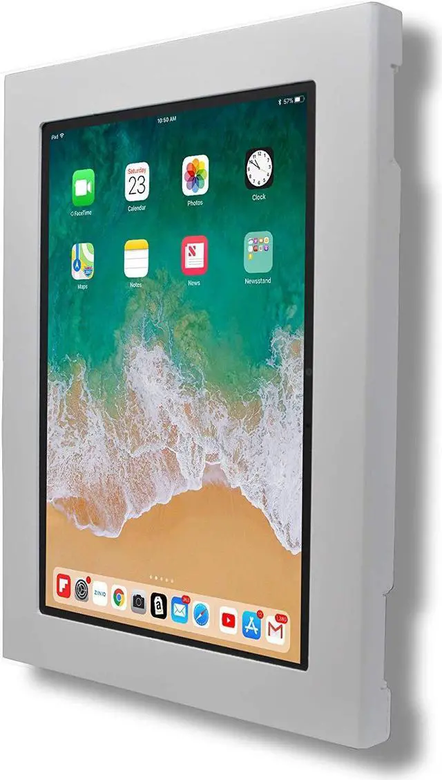 Alt view image 2 of 5 - TABcare Locking Security Metal Case for Apple iPad 10 10.9" 2022, iPad 11" 2025 Tablet for Kiosk, POS, Store, Show Display (White)