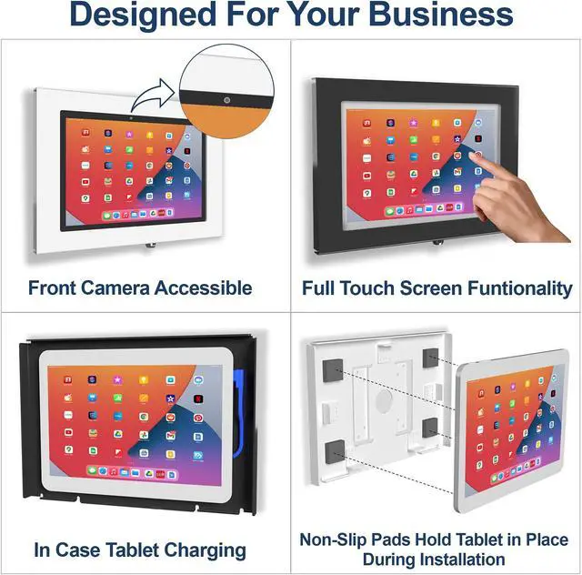 Alt view image 3 of 5 - TABcare Locking Security Metal Case for Apple iPad 10 10.9" 2022, iPad 11" 2025 Tablet for Kiosk, POS, Store, Show Display (White)