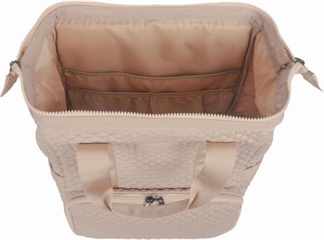 Alt view image 3 of 5 - taskeACTIVE backpack with insulated compartment, laptop bag, drink pockets, internal mesh compartments, luggage strap (Oatmeal), lunch, gym and diaper bag