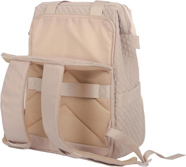 Alt view image 2 of 5 - taskeACTIVE backpack with insulated compartment, laptop bag, drink pockets, internal mesh compartments, luggage strap (Oatmeal), lunch, gym and diaper bag