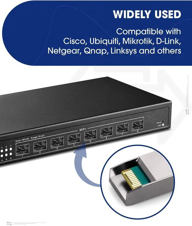 Alt view image 4 of 5 - Timaxk 2 Pack 10GBase-T SFP+ to RJ-45 Transceiver, 10Gbe SFP+ Copper Ethernet Module, up to 30 Meters, Compatible with Cisco, Ubiquiti, Mikrotik, D-Link, Netgear, Qnap, Linksys and More
