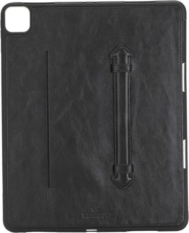 Main image of Venito Lecce Leather Wallet Case Compatible with iPad Pro 12.9 (5th Generation, 2021) and (4th Generation, 2020) - Flex Handle Tablet Wallet... (Rustic Black)