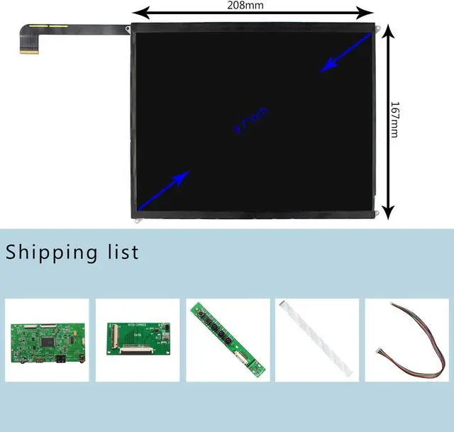 Alt view image 5 of 5 - VSDISPLAY 9.7 inch 2048x1536 IPS LCD LP097QX1/ LTL097QL01/ HQ097QX1 with Controller Board fit for DIY Cabinet Monitor