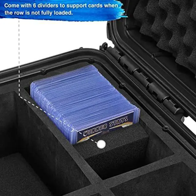 Alt view image 5 of 5 - WPGEAR Waterproof Toploader Storage Box for 3" x 4" Rigid Card Holder, Trading Card Case Holds 600 35PT Toploaders, Fit Sport Card with One Touch Magnetic Card Holder