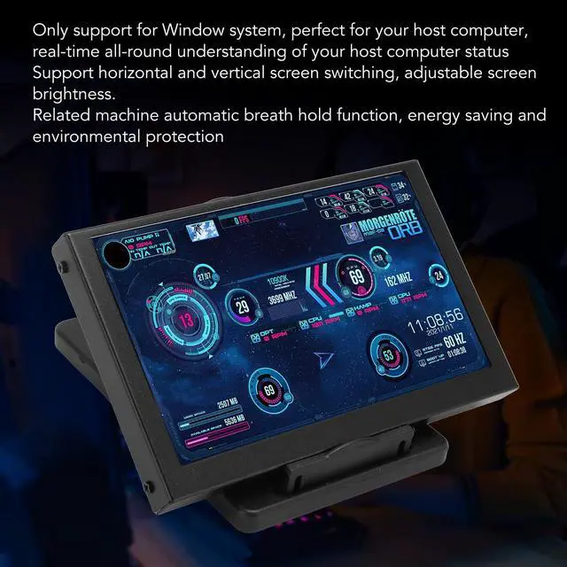 Alt view image 3 of 5 - Yunseity 5 Inch Computer Temp Monitor, Mini Secondary Screen PC Sensor Panel AIDA64 Monitor, PC CPU HDD Data Monitor with DIY Theme for PC Case for Window System