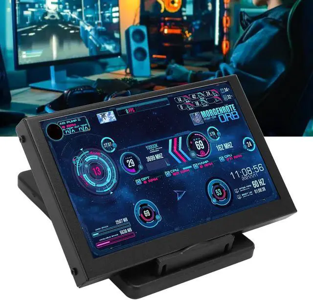 Alt view image 5 of 5 - Yunseity 5 Inch Computer Temp Monitor, Mini Secondary Screen PC Sensor Panel AIDA64 Monitor, PC CPU HDD Data Monitor with DIY Theme for PC Case for Window System