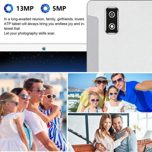 Alt view image 5 of 5 - 2023 Newest 10 Inch Tablet,2 in 1 Tablet with Keyboard Mouse, Android Tablet 4G Cellular with 2 SIM 1 SD-64GB ROM SD Max 512GB,Octa-Core,1080 FHD,13MP,GMS-Zertifizierung,GPS/ WIFI/ Bluetooth(Silvery)