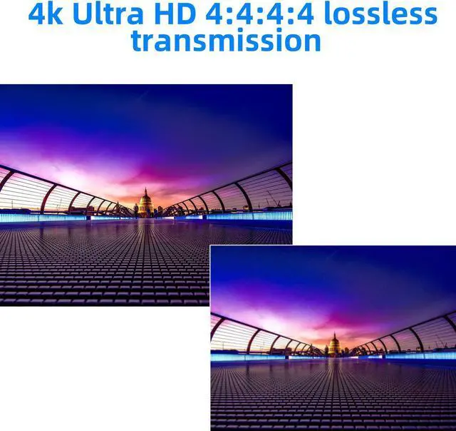 Alt view image 3 of 5 - Basicolor 4K PoE HDMI KVM Extender Over IP, USB Ethernet Extender Over Cat5 Cat6 up to 328ft(100m), Plug & Play Lossless & Near Zero Latency, Support Point to Point & TX RX Team Connection