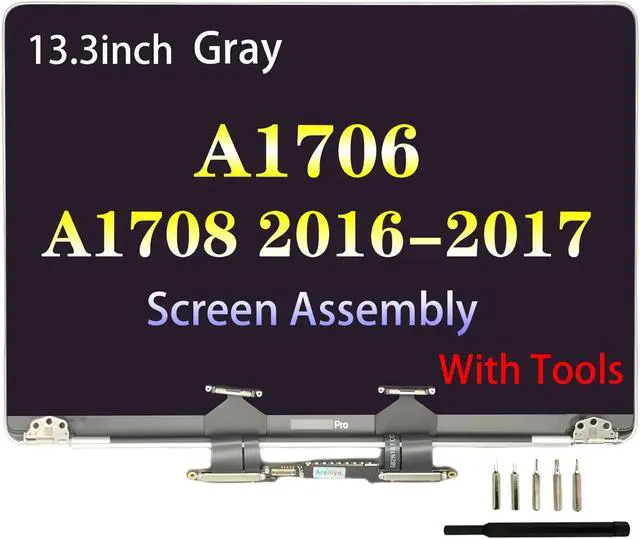 Main image of Areiliya Screen Replacement for MacBook Pro 13.3" A1706 A1708 Late 2016 Mid 2017 EMC 3071 EMC 3163 EMC 2978 EMC 3164 Retina Full LCD Display Assembly 2560x1600 (Gray)