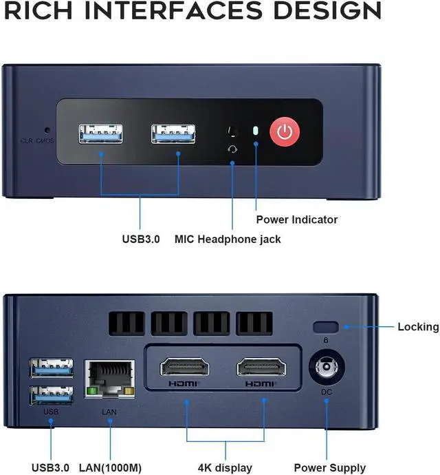 Alt view image 5 of 5 - Beelink Mini S Mini PC N5095 (up to 2.9GHz) 8GB DDR4 256GB SSD 4C/4T, 4M Cache, 4K Dual HDMI Displays, Dual Brand WiFi 5 Linux PC(Ubuntu.etc), HTPC, Family-NAS, Auto Power On, Wake On LAN