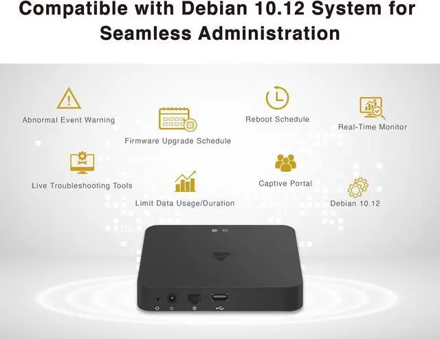 Alt view image 4 of 5 - BROWAN Dashboard Controller 100 Access Points Devices Monitor Detection Reporting Quad Core Cortex A55 IP42 DDR4 4GB eMMC 32GB Real Time WIPS Network Analysis Visualized Diagrams Prism MX100