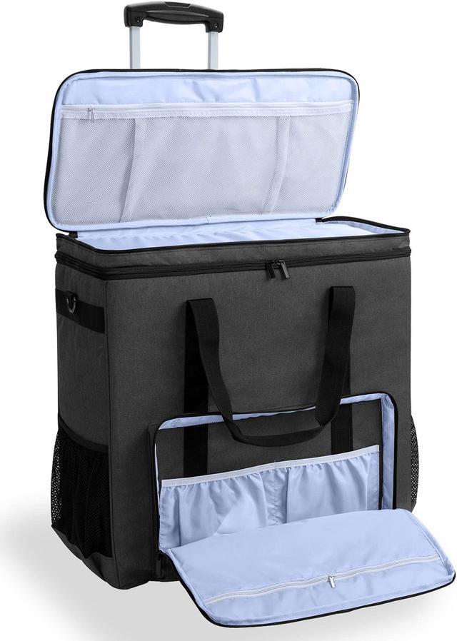 Alt view image 2 of 5 - CURMIO Desktop Computer Travel Bag, Rolling Desktop Computer Carrying Case with Wheels Double Layers Computer Tower Travel Bag with Detachable Dolly for PC Chassis, Keyboard and Mouse, Patented Design