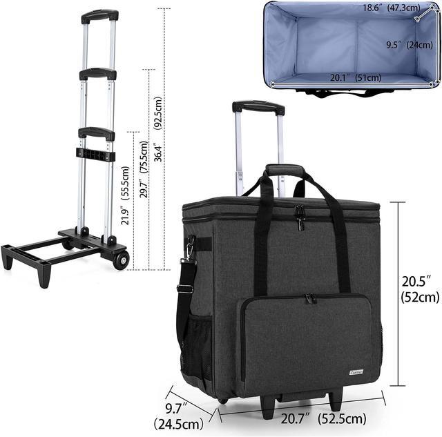 Alt view image 5 of 5 - CURMIO Desktop Computer Travel Bag, Rolling Desktop Computer Carrying Case with Wheels Double Layers Computer Tower Travel Bag with Detachable Dolly for PC Chassis, Keyboard and Mouse, Patented Design