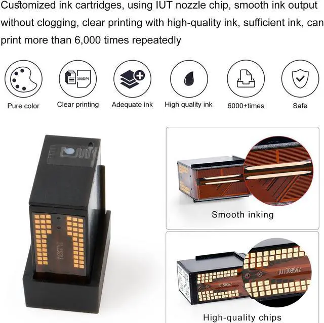 Alt view image 5 of 5 - Kretrum Tattoo Mini Portable Handheld Wirless WiFi Printer for iOS & Android APP DIY Custom Temporary Printer Logo Qrcode Barcode Label Photo Printer (White)