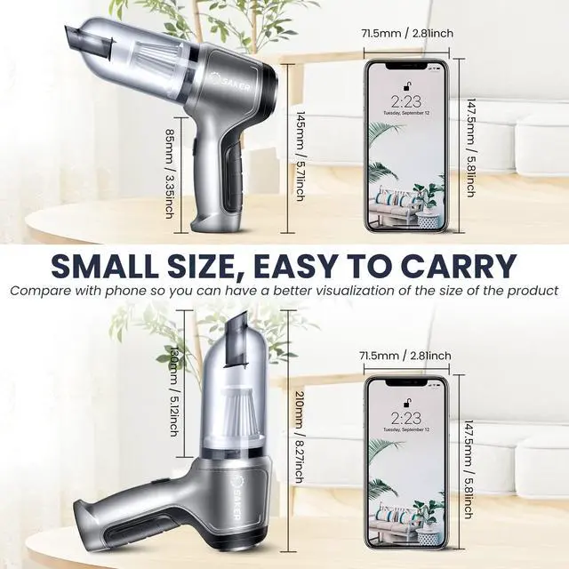 Alt view image 5 of 5 - Saker Mini Vacuum Cleaner for Car,3 in 1 Keyboard Vacuum Cleaner Wireless Handheld Mini Chainsaw,4 Inch Portable Electric Best Chainsaw Cordless