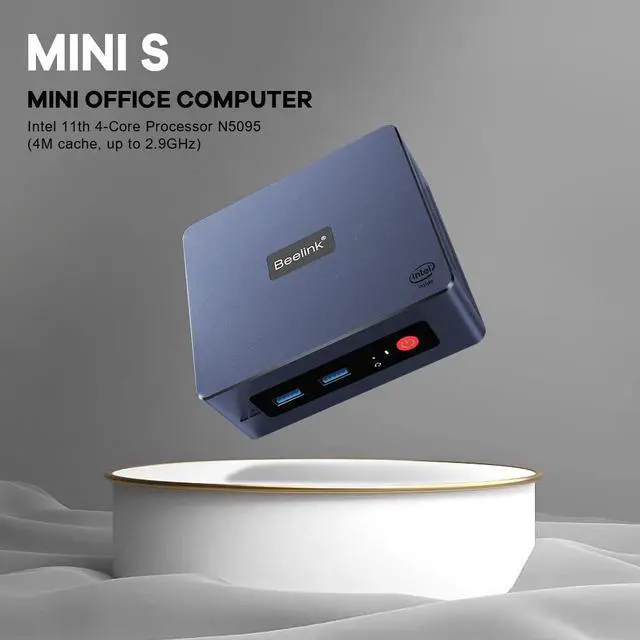 Alt view image 2 of 5 - Beelink Mini PC, Mini S Intel 11th Gen 4-Cores N5095, Mini Desktop Computer 8GB DDR4 RAM 128GB SSD, Mini Computer Dual HDMI 4K UHD/Gigabit Ethernet/Dual WiFi/BT4.0/W-11/HTPC/Family-NAS