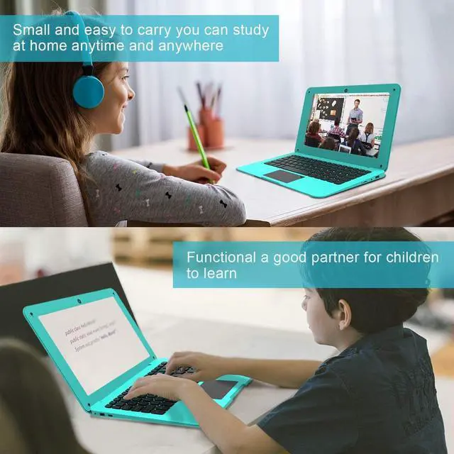 Alt view image 4 of 5 - CHIBBS 10.1" Inch Kids Windows 10 Laptop Computer, Quad Core Processor, 4gb Ram + 64gb ROM, HDMI, Camera, 2* USB 3.0, Bluetooth, Wi-Fi- Blue